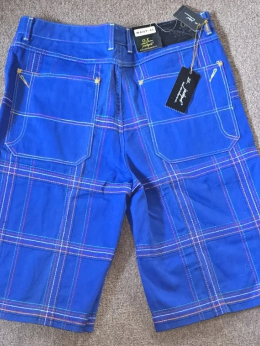 Vintage OX Jackpot Blue Denim Size 40 Shorts Grunge Skater Y2K Street Urban NEW